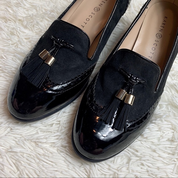 Karen Scott Shoes - Karen Scott Terrie Black Suede Oxford Tassel Heel